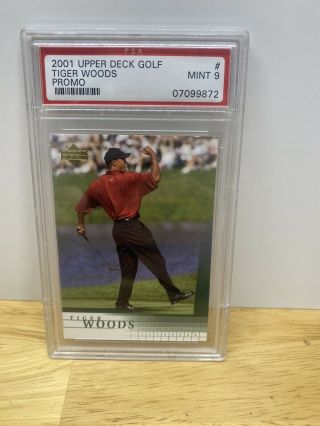 2001 Upper Deck Golf Promo Tiger Woods Rookie Card Rc Psa 9