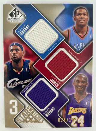 2009 - 10 Sp Game Kobe Bryant Lebron James Durant 3 Star Swatches Jersey /125