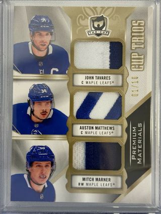 2019 - 20 Ud The Cup Auston Matthews - Marner - Tavares Trios Game Patch /10