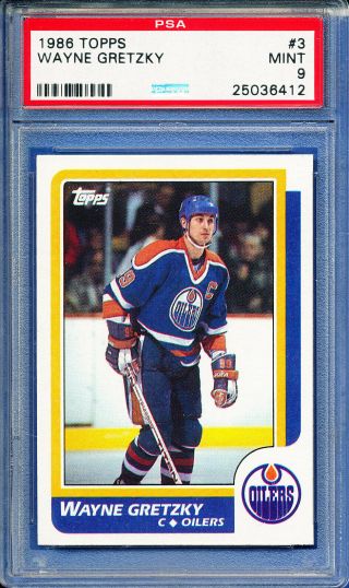 1986 Topps Hockey 3 Wayne Gretzky Edmonton Oilers Psa 9