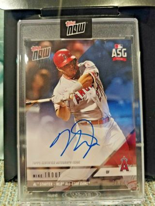 2018 Topps Now Mike Trout As - 9b All - Star Game Auto /49