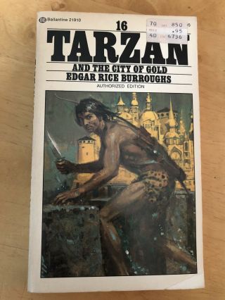 Tarzan And The City Of Gold 16 Edgar Rice Burroughs Pb 1974 Ballantine 21910 A