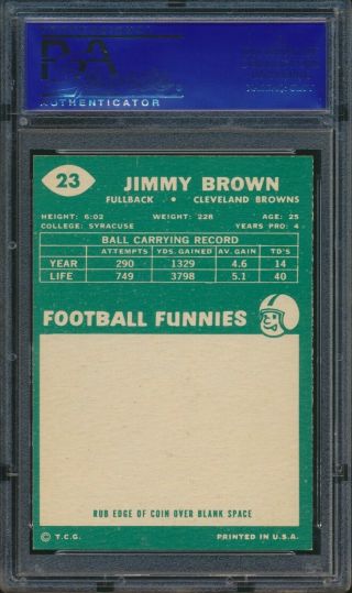 1960 Topps Football 23 Jim Brown Cleveland Browns HOF PSA 7 NM 2
