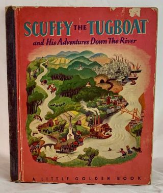 Scuffy The Tugboat Gertrude Crampton Art By Tibor Gergely 1946 Little Golden
