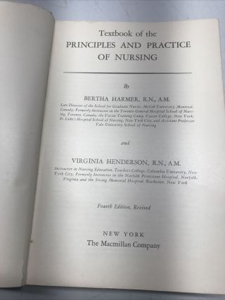 The Principles And Practice Of Nursing Fourth Edition By Bertha Harmer 1942