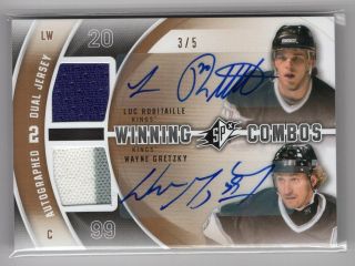 2011 - 12 Ud Spx Winning Combos Dual Auto Jersey /5 Wayne Gretzky Luc Robitaille