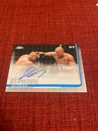 Georges St - Pierre 2019 Topps Chrome Refractor Auto Autograph 6/16