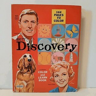 Vintage 1963 Abc - Tv Discovery Color & Learn Book Saalfield Publishing