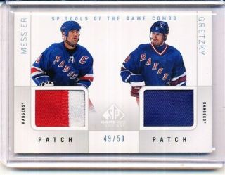 2000/01 Ud Sp Game Wayne Gretzky,  Mark Messier Game/used Jersey Patch 49/50