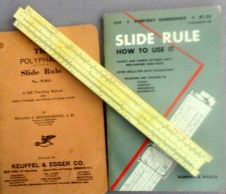The Slide Rule And How To Use It (w/ Answers),  1960,  Ruler And 2nd Book
