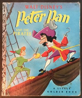 Vg 1952 “a” Edition Little Golden Book Walt Disney Peter Pan Pirates Jm Barrie