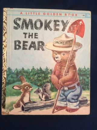 A Little Golden Book - Smokey The Bear By Jane Werner,  1955 1st - Richard Scarry