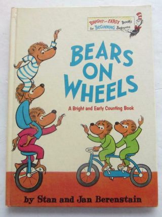 Bears On Wheels Dr Seuss Vintage Bright And Early Books Stan Jan Berenstain 1969