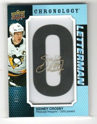 2019 - 20 Ud Chronology Sidney Crosby Letterman Auto /10 Pittsburgh Penguins