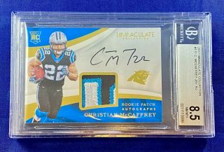 Christian Mccaffrey - - 2017 Immaculate 3 - Color Rpa /99 Auto - - Bgs 8.  5/10 Rc