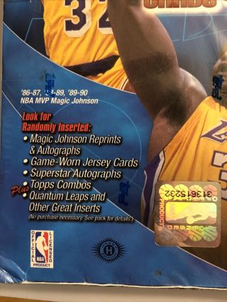 2000 2001 TOPPS BASKETBALL HOBBY BOX SERIES 1 NBA KOBE SHAQ DUNCAN 36 CT RARE 6