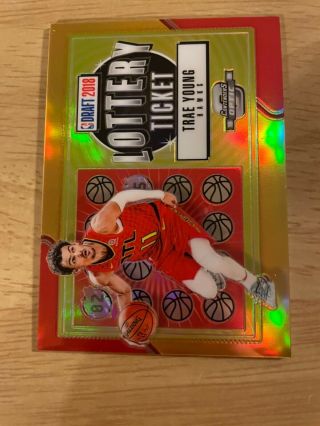 Trae Young 2018 - 19 Contenders Optic Rc Gold Lottery Ticket 10/10 See Pictures An