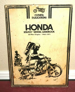 Vintage 1972 Clymer Honda Service Repair Handbook 50 - 90 Cc Singles 1963 - 1971