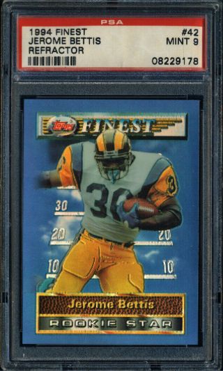 1994 Finest Refractor Psa 9 Jerome Bettis Steelers Rams Hof Rookie Star 42