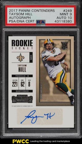 2017 Panini Contenders Taysom Hill Rookie Rc Psa/dna 10 Auto 249 Psa 9