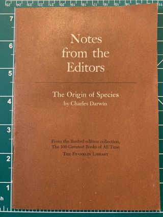 Franklin Library 100 Greatest Books Notes The Origin Of Species - Charles Darwin
