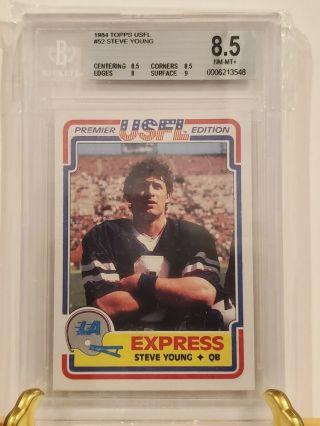 Steve Young 1984 Topps Usfl Bgs 8.  5 Xrc Rc Rookie