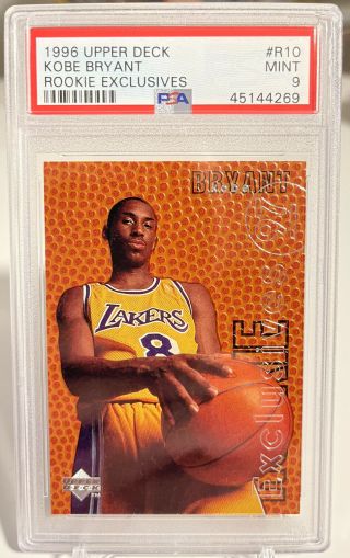1996 Upper Deck Kobe Bryant Rookie Exclusives Psa 9
