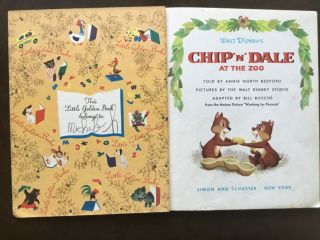 VG 1954 “A” Edition Little Golden Book Walt Disney Chip n Dale at the Zoo 3