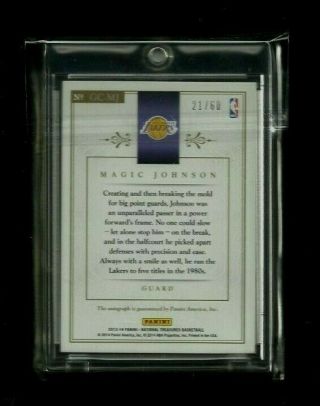 Magic Johnson 2013 - 14 National Treasures GAME CHANGERS Auto /60 ON - CARD HOFer 2