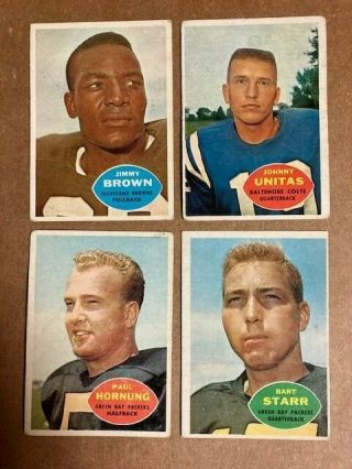 1960 Topps Football Complete Set (132 Card) Mixed Grades Vg - Exmt