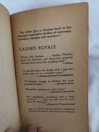 Ian Fleming Casino Royale James Bond Signet Paperback (B10) 2