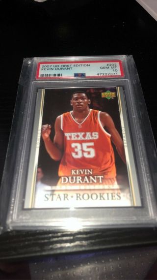 Kevin Durant 2007 - 08 Ud First Edition Rookie - Rc 202 - Psa 10 Gem
