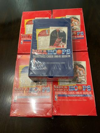 (4) 1990 - 91 Nba Hoops Series 2 Factory Boxes (1) Series 2 Box