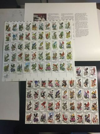 Scott 1953 - 2002 State Bird And Flower Stamp Sheet With Folder