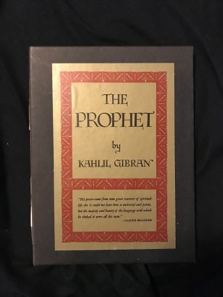 The Prophet,  Kahlil Gibran,  1974,  Hard Cover In Slipcase