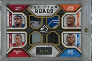 Lebron James Durant Upper Deck Sp Game Tag Team Quads Jersey Tags /10 1/1