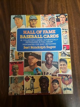 Hall Of Fame Baseball Cards Book By Randolph Sugar W/ Reprint Baseball Cards