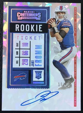 2020 Contenders Jake Fromm Cracked Ice Rookie Ticket Auto 18/22 Autograph