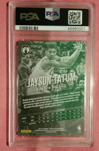 2017 Panini Prestige Mist Jayson Tatum rookie PSA 10 GEM Boston Celtics 5