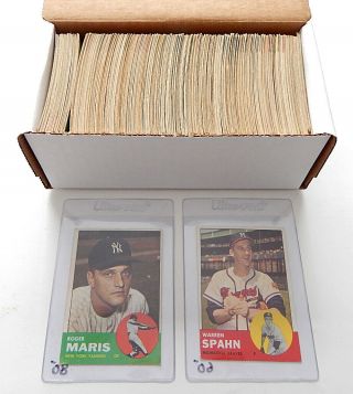 1963 Topps Baseball Starter Set (320 Different) Bv $2110 Avg Vg Maris Spahn