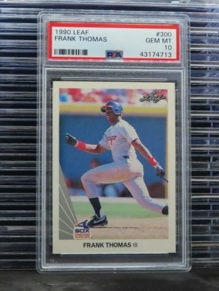 1990 Leaf Frank Thomas Rookie Card Rc 300 Psa 10 Gem White Sox T15