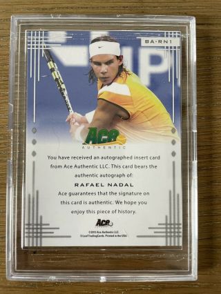Ace Authentic Rafa Nadal.  2013.  National convention Card.  6/16.  Rare Auto 2