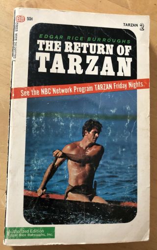 The Return Of Tarzan 2 Edgar Rice Burroughs Pb 1967 Ballantine Tv Cover Ron Ely