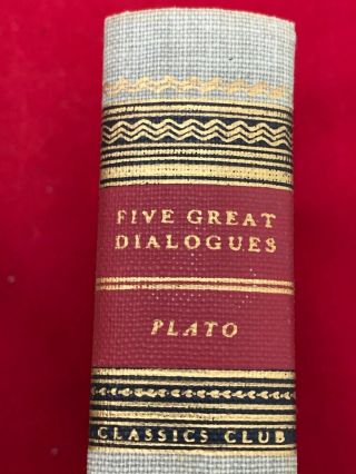 1942 Plato Five Great Dialogues Classics Club Vintage Philosophy Book
