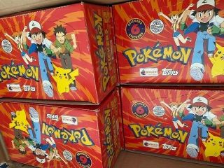 Pokemon 1999 Full Box 100 Packets Topps Merlin Stickers