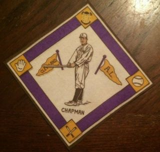 1914 B18 Felt Blanket Ray Chapman Ssp Cleveland Purple Base Paths Yellow Bases