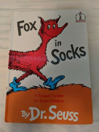 Dr Seuss Fox In Socks 1st Edition - 1965 Hardcover Beginner Books - Book Club