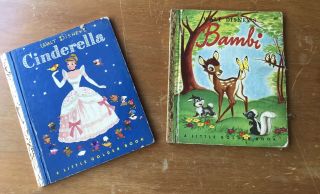 1928 Walt Disney Bambi Book And 1950 Disney Cinderella A Little Golden Books