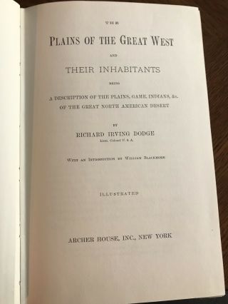 The Plains of the Great West and Their inhabitants American Indians History 1959 3