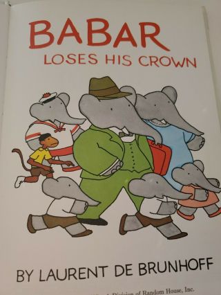 Laurent DE BRUNHOFF / BABAR LOSES HIS CROWN First Edition 1967 with dust jacket 3